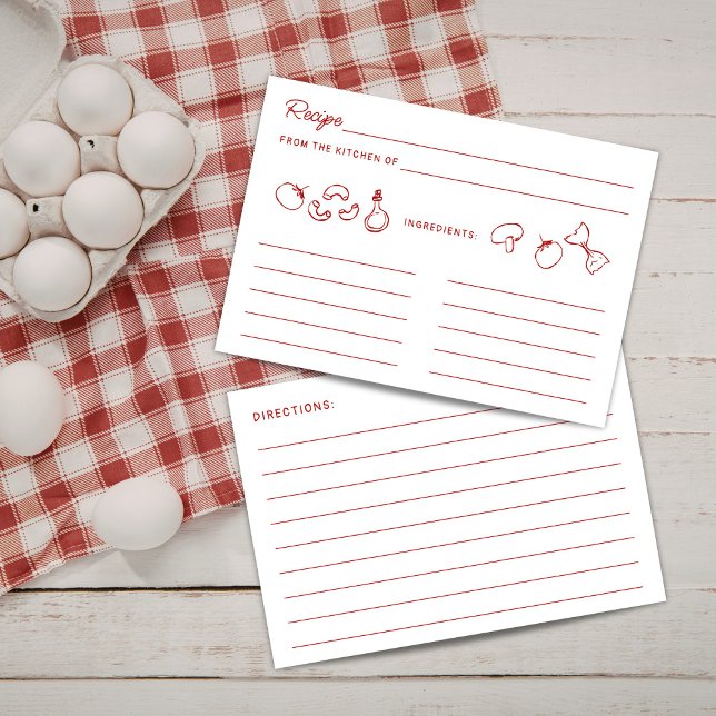 D'accompagnement Carte de recette That's Amore Red Doodle (Créateur téléchargé)