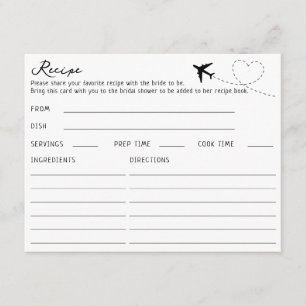 D'accompagnement Carte de recette thématique de voyage en avion rec