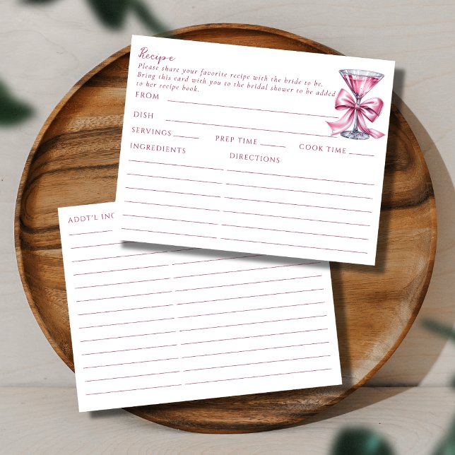 D'accompagnement Carte de recette thématique Double Face Chic Pink  (Créateur téléchargé)