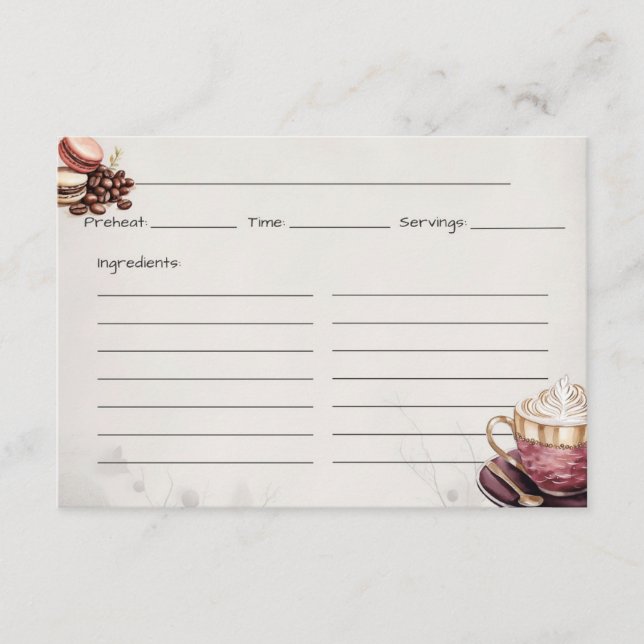 D'accompagnement Carte de recettes de base Café Crémeux (Devant)