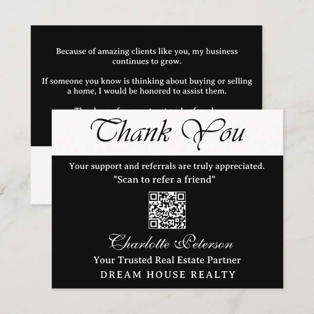 D'accompagnement Carte de recommandation immobilière de reconnaissa (Devant / Derrière)