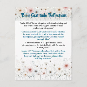 D'accompagnement Carte de réflexions de gratitude biblique personna