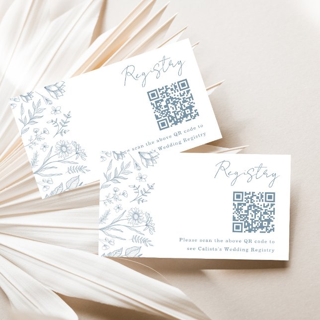 D'accompagnement Carte de registre de douche de mariage toile bleu  (Créateur téléchargé)