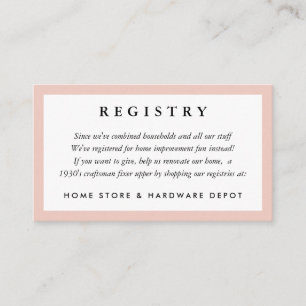 D'accompagnement Carte de registre de mariage à cadre rose