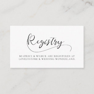 D'accompagnement Carte de registre de mariage à calligraphie romant