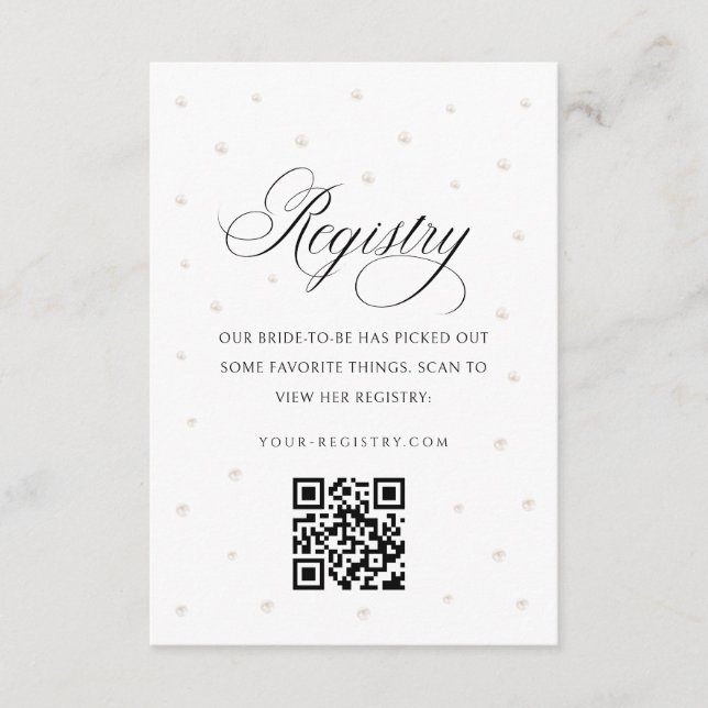 D'accompagnement Carte de Registre de Mariage Perles Blanches (Devant)