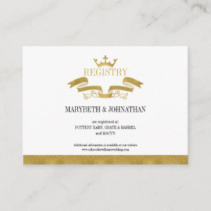 D'accompagnement Carte de Registre Mariage Classic Gold Crest