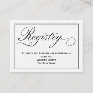 D'accompagnement Carte de Registre Mariage de script de calligraphi