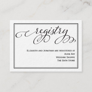 D'accompagnement Carte de Registre Mariage de script de calligraphi