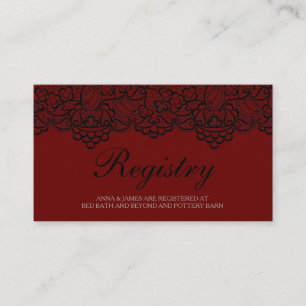 D'accompagnement Carte de Registre Mariage en dentelle noire et rou