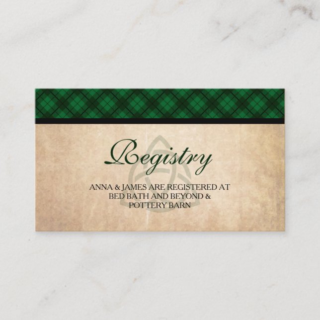 D'accompagnement Carte de Registre Mariage Plaid Celtic (Devant)