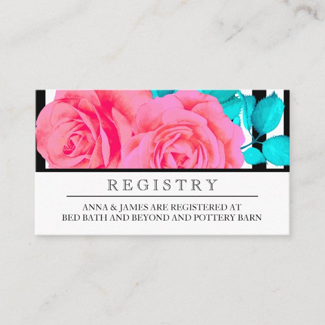 D'accompagnement Carte de Registre Mariage rose moderne (Devant)