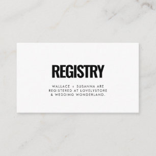 D'accompagnement Carte de registre minimaliste simple pour mariage