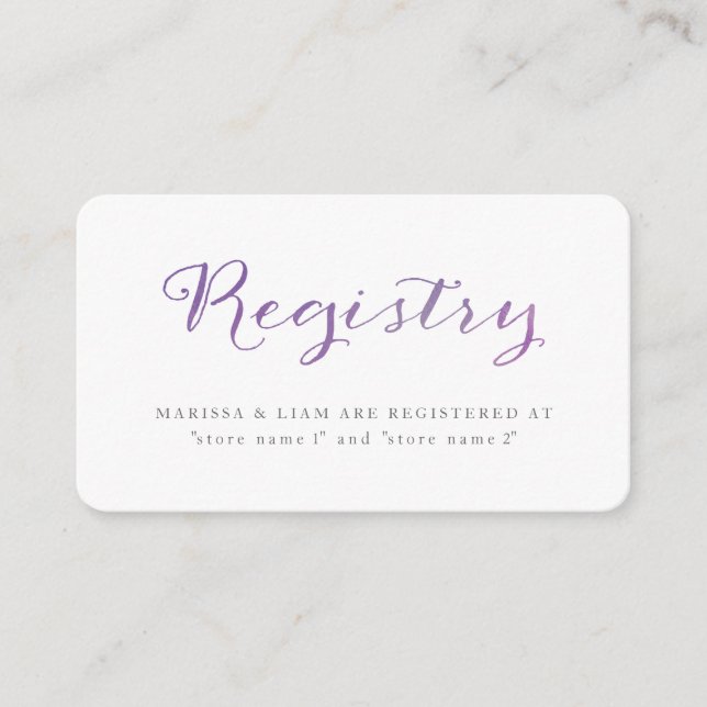 D'accompagnement Carte de registre Pure Loss Watercolor / Violet (Devant)