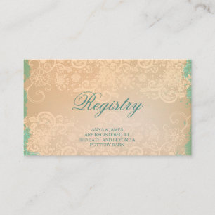 D'accompagnement Carte de registre Turquoise vintage et Mariage den