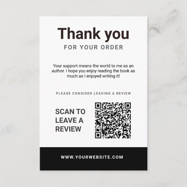 D'accompagnement Carte de remerciement à l'auteur incluse Demande d (Devant)