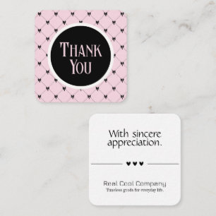 D'accompagnement Carte de remerciement à monogramme avec ruban rose