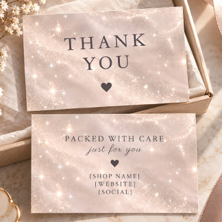 D'accompagnement Carte de remerciement avec éclat rose