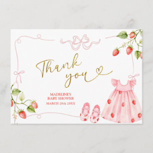 D'accompagnement Carte de remerciement bébé vêtements rose coquette