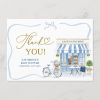 Carte de remerciement bleu français de café parisi