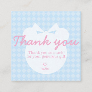D'accompagnement Carte de remerciement carré pour Baby Shower Ourso