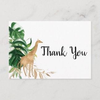D'accompagnement Carte de remerciement de Baby Shower Gold Safari