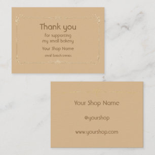 D'accompagnement Carte de remerciement de boulangerie Caramel Gold