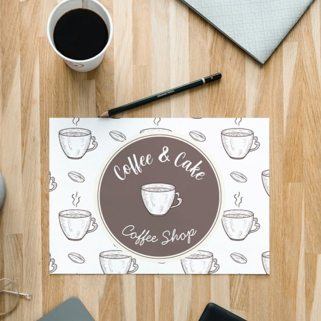 D'accompagnement Carte de remerciement et logo pour petit café (Créateur téléchargé)
