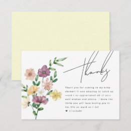 D'accompagnement Carte de remerciement florale Chic Wildflowers pou