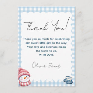 D'accompagnement Carte de remerciement pour Baby Shower d'hiver Bon