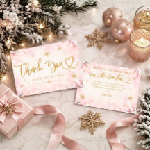 Carte de remerciement pour Baby Shower hivernal fl