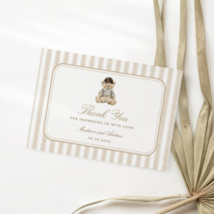 D'accompagnement Carte de remerciement pour baby shower Ourson Rayu