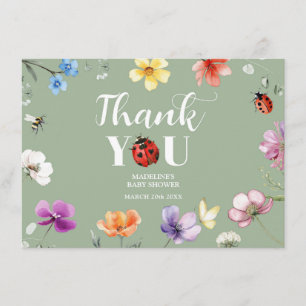 D'accompagnement Carte de remerciement pour baby shower Wildflower