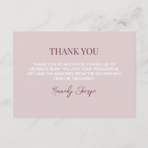 D'accompagnement Carte de remerciements de Baby shower de Tarot ros