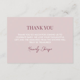 D'accompagnement Carte de remerciements de Baby shower de Tarot ros
