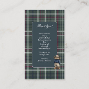 D'accompagnement Carte de remerciements de Baby shower d'ours Tarta