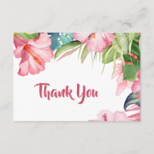 Carte de remerciements des fleurs tropicales