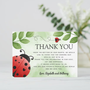 D'accompagnement Carte de remerciements Ladybug