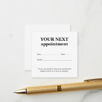 Carte de rendez-vous simple Elegant Black White Be