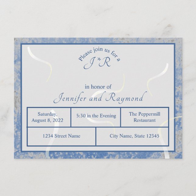 D'accompagnement Carte de repas de répétition avec monogramme et ma (Devant)