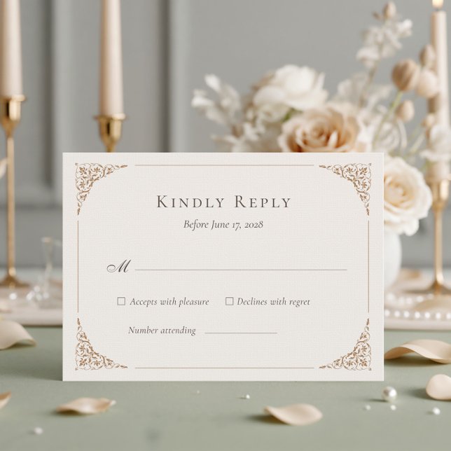 D'accompagnement Carte de réponse à la suite de mariage romantique  (Créateur téléchargé)