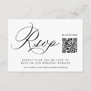 D'accompagnement Carte de réponse au code QR de RSVP de mariage