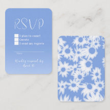 Carte de réponse Color Me Daisies Bleu Ciel