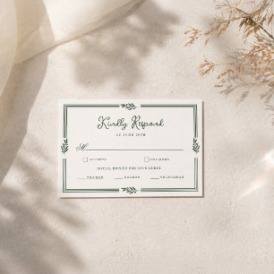 D'accompagnement Carte de réponse de jardin de branche d'olive vert