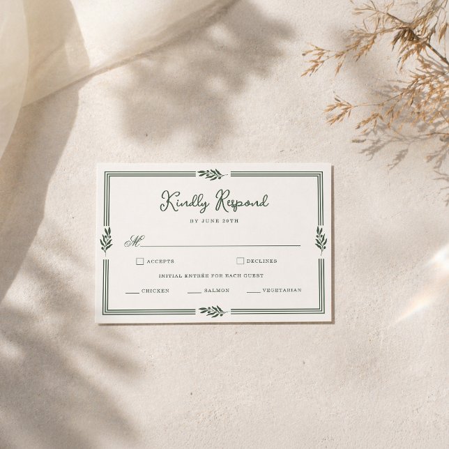 D'accompagnement Carte de réponse de jardin de branche d'olive vert (Créateur téléchargé)