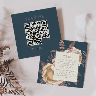 D'accompagnement Carte de réponse de mariage à code QR floral ivoir