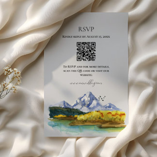 D'accompagnement Carte de réponse de mariage à l'aquarelle Bleu Mon