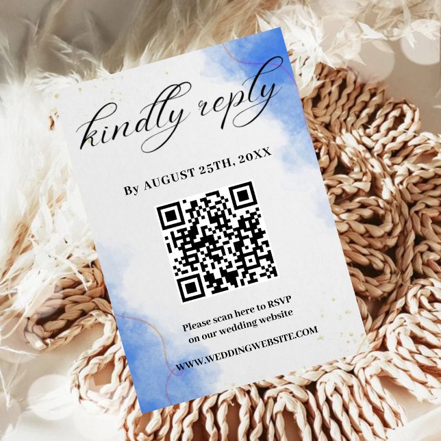 D'accompagnement Carte de réponse de mariage à l'aquarelle bleue mo (Créateur téléchargé)