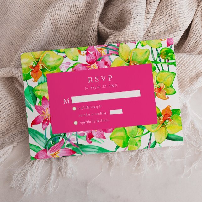 D'accompagnement Carte de réponse de mariage à l'aquarelle florale  (Créateur téléchargé)