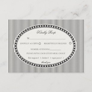 D'accompagnement Carte de réponse de mariage à motif arlequin rayé 